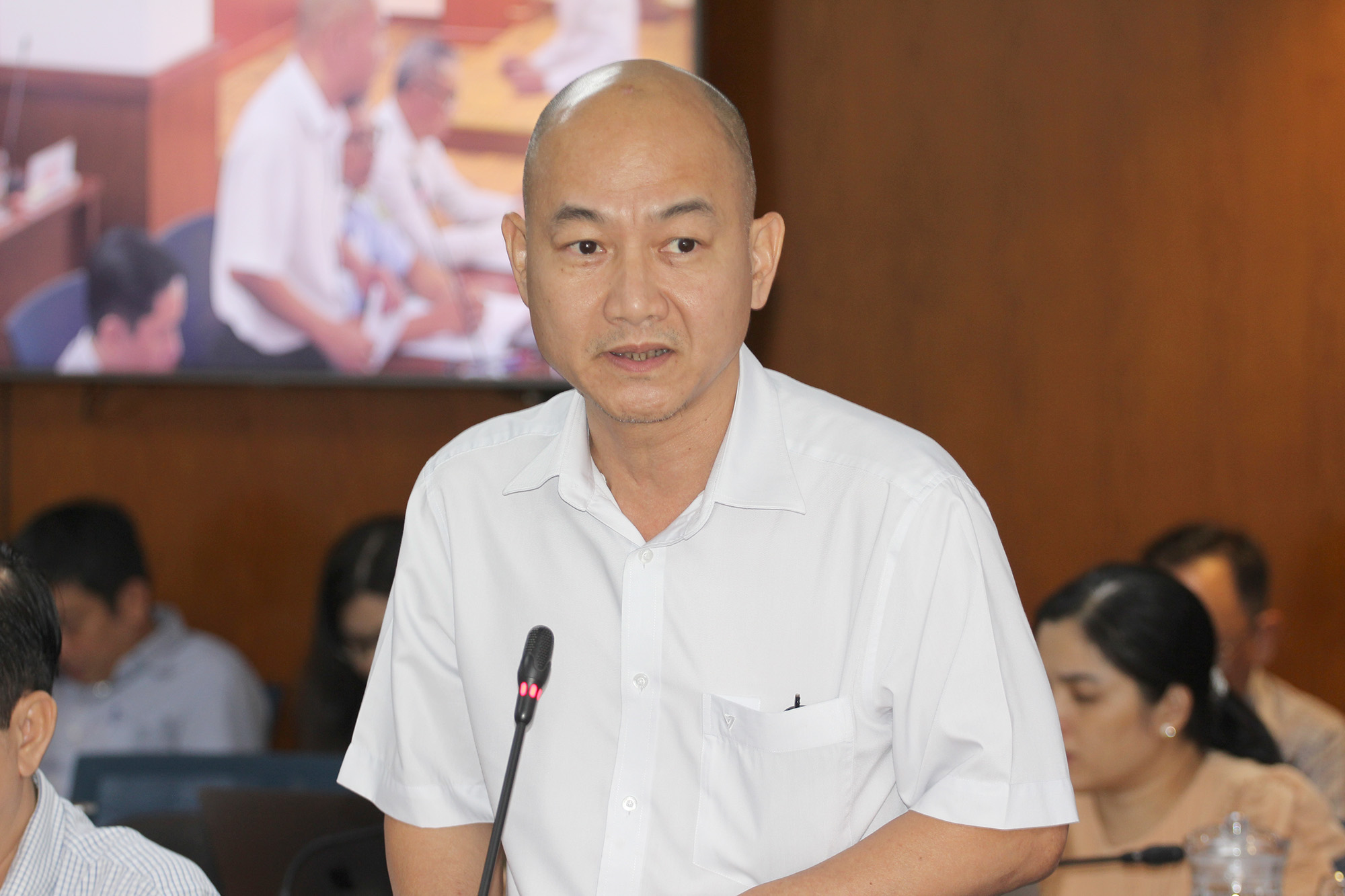 Đồng chí Nguyễn Nguyên Phương, Phó Giám đốc Sở Công thương TP. Hồ Chí Minh phát biểu tại buổi họp báo.